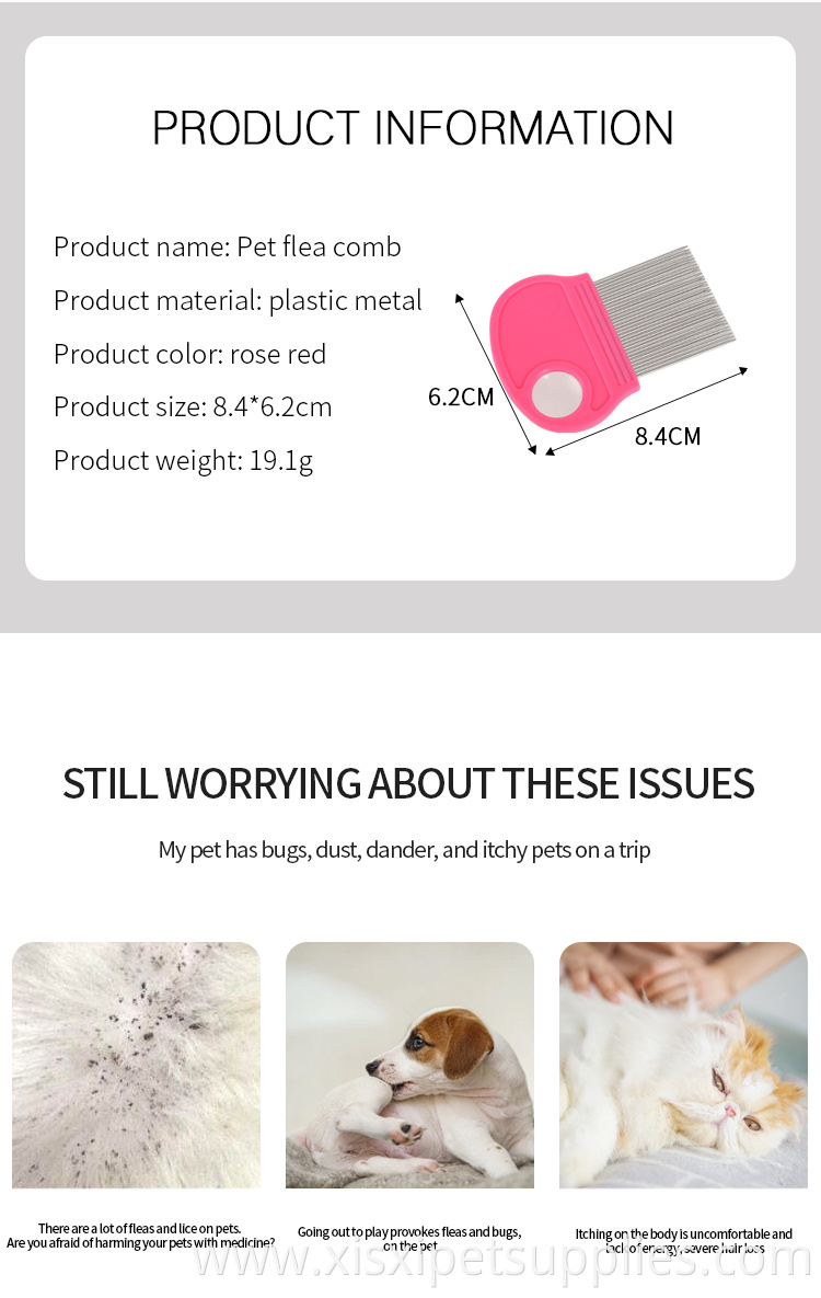 Factory Wholesale Pet Flea Iice Cleaner Comb Pet Cat Dog Needle Comb With Magnifying Glass